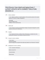 FAU-Chronic Care Adult and Aging Exam 1 LATEST UPDATE WITH CORRECT SOLUTION GRADED A+