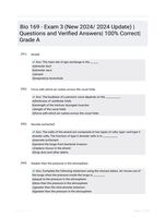 Bio 169 - Exam 3 (New 2024/ 2024 Update) | Questions  and Verified Answers| 100% Correct| Grade A