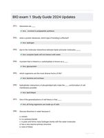 BIO exam 1 Study Guide 2024 Updates