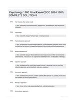 Psychology 1100 Final Exam CSCC 2024 100% COMPLETE  SOLUTIONS