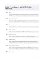 CSCC Psych Exam 3 QUESTIONS AND ANSWERS.