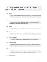CSCC Psych Exam 3 STUDY WITH  CORRECT QUESTION AND ANSWER