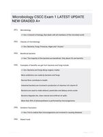 Microbiology CSCC Exam 1 LATEST UPDATE NEW GRADED A+