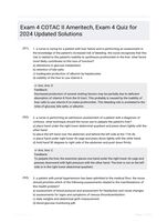 Exam 4 COTAC II Ameritech, Exam 4 Quiz for 2024 Updated Solutions