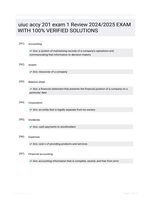 uiuc accy 201 exam 1 Review 2024/2025  EXAM  WITH 100% VERIFIED  SOLUTIONS