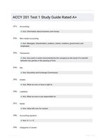 ACCY 201 Test 1 Study Guide Rated A+