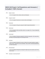 BIOS 242 Exam 2 all Questions and Answers ( Included ) 100% Correct