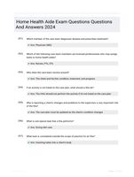 Home Health Aide Exam Questions Questions And Answers 2024