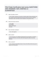 FDLE State Certification test review QUESTIONS AND ANSWERS 100% VERIFIED A+ GUARANTEED