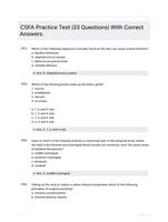 CSFA Practice Test |33 Questions| With Correct Answers.