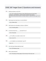 EXSC 387 Hager Exam 2 Questions and Answers