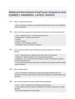 Medical Interventions Final Exam  Questions And CORRECT ANSWERS |  LATEST UPDATE