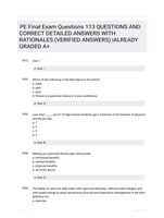 PE Final Exam Questions 113 QUESTIONS AND CORRECT DETAILED ANSWERS WITH RATIONALES (VERIFIED ANSWERS) |ALREADY GRADED A+
