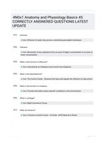 4N0x1 Anatomy and Physiology Basics 45 CORRECTLY ANSWERED QUESTIONS LATEST UPDATE