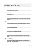 Thea 1 Final Exam (All Units)
