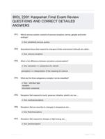 BIOL 2301 Kasparian Final Exam Review QUESTIONS AND CORRECT  DETAILED ANSWERS