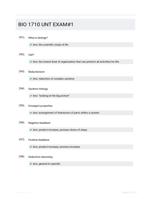 BIO 1710 UNT EXAM#1