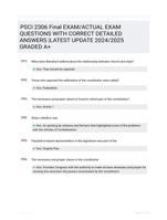 PSCI 2306 Final EXAM/ACTUAL EXAM QUESTIONS WITH CORRECT DETAILED ANSWERS |LATEST UPDATE 2024/2025 GRADED A+