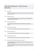 UNT PSCI 2306 Exam 1 (100% Correct Solutions).