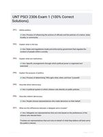 UNT PSCI 2306 Exam 1 (100% Correct Solutions).