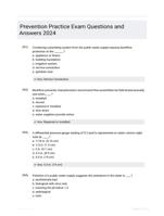 Prevention Practice Exam 1 Questions and Answers 2024