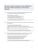 OB exam with hw questions Prep GRADED A+ (ACTUAL EXAM ) Questions and Answers (Solved)