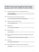 ACSM Practice Exam Questions Study Guide | Questions  with 100% COMPLETE SOLUTIONS