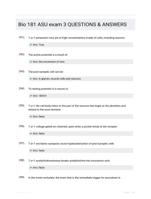 Bio 181 ASU exam 3 QUESTIONS & ANSWERS