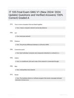 IT 105 Final Exam GMU V1 (New 2024/ 2024  Update) Questions and Verified Answers| 100%  Correct| Graded A