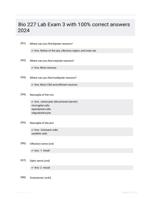 Bio 227 Lab Exam 3  with 100% correct answers 2024