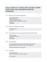 Exam 5 NUR 215 LATEST   WITH 26 REAL EXAM QUESTIONS  AND ANSWERS(VERIFIED ANSWERS)