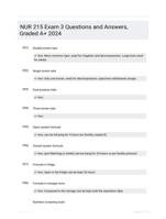 NUR 215 Exam 3 Questions and Answers, Graded A+ 2024