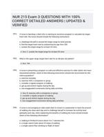 NUR 215 Exam 3 QUESTIONS WITH 100% CORRECT DETAILED ANSWERS | UPDATED & VERIFIED