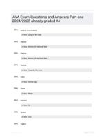 AVA Exam Questions and Answers Part one 2024/2025  already graded A+