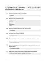AVA Exam Study Questions LATEST  QUESTIONS AND VERIFIED ANSWERS