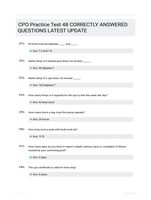 CPO Practice Test 48 CORRECTLY ANSWERED QUESTIONS LATEST UPDATE
