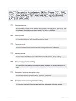 PACT Essential Academic Skills: Tests 701, 702, 703 120 CORRECTLY ANSWERED QUESTIONS LATEST UPDATE