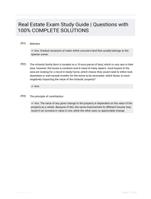 Real Estate Exam Study Guide | Questions  with 100% COMPLETE SOLUTIONS