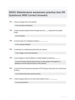 MSSC Maintenance awareness practice test |99 Questions| With Correct Answers.