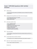 Exam 1 WPC300 Questions With Verified  Answers