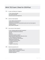 MHA 702 Exam 2 Best for 2024Test