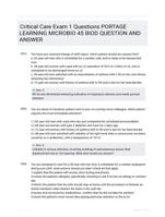 Critical Care Exam 1 Questions PORTAGE LEARNING  MICROBIO 45 BIOD QUESTION AND  ANSWER