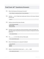 final Exam - Questions/Answers