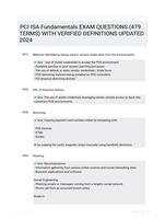PCI ISA Fundamentals EXAM QUESTIONS (479 TERMS) WITH VERIFIED DEFINITIONS UPDATED 2024