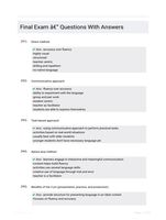 Final Exam - Questions With Answers