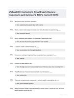 VirtualSC Economics Final Exam Review Questions and Answers 100% correct 2024