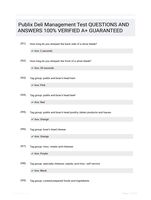 Publix Deli Management Test QUESTIONS AND ANSWERS 100% VERIFIED A+ GUARANTEED
