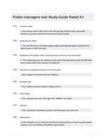 Publix managers test Study Guide Rated A+