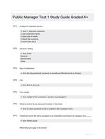 Publix Manager Test 1 Study Guide Graded A+