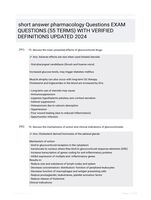 short answer pharmacology Questions EXAM QUESTIONS (55 TERMS) WITH VERIFIED DEFINITIONS UPDATED 2024
